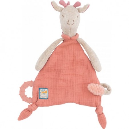 Doudou attache tétine Girafe "Sous Mon Baobab" - Moulin Roty