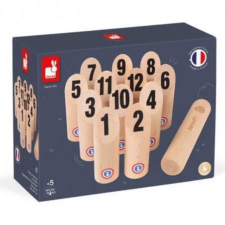 Jeu de quilles en bois - Quilles finlandaises pour enfants - Janod