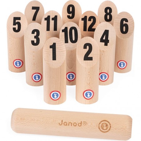 Jeu de quilles en bois - Quilles finlandaises pour enfants - Janod