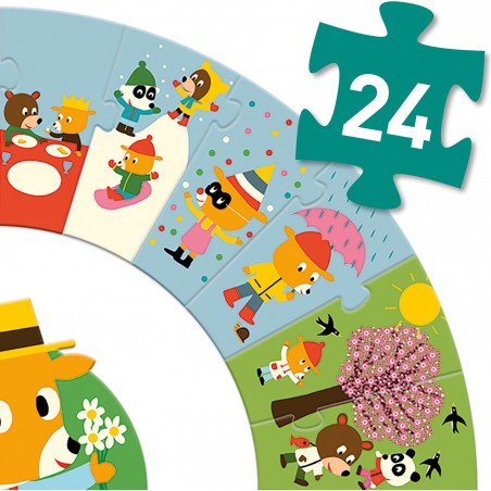 Puzzle Géant L'Année - Jeu Ludique Pour Apprendre les Saisons - Djeco