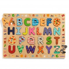 Puzzle 26 pièces en bois ABC - Djeco