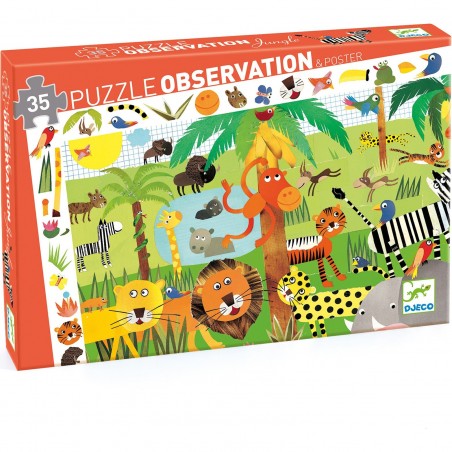 Puzzle observation - Jungle - 35 pièces - Djeco