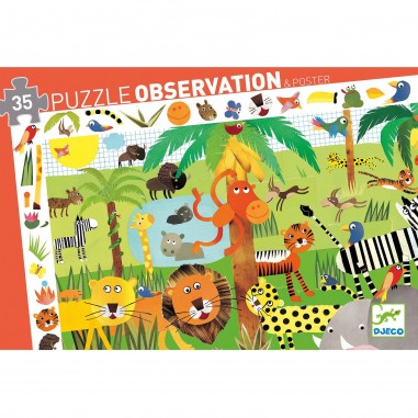 Puzzle observation - Jungle - 35 pièces - Djeco