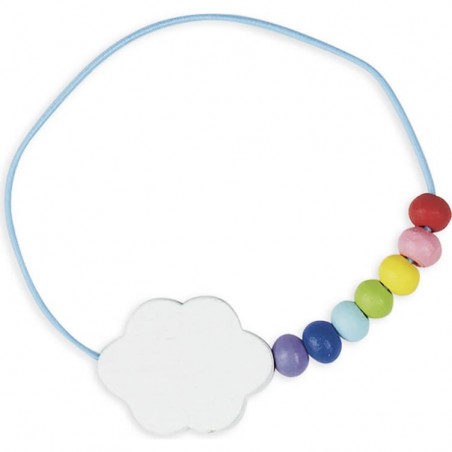 Kit créatif : 3 bijoux perles en bois arc-en-ciel à créer - Janod
