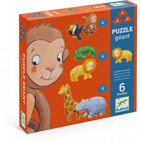 Puzzle geant Ouistiti et ses amis - Jeux classiques - Jeux de société - Djeco