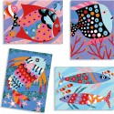 Sables colorés avec paillettes poissons - Art au numéro - Djeco
