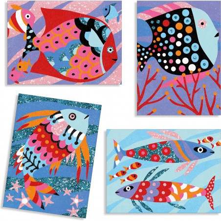Sables colorés avec paillettes poissons - Djeco