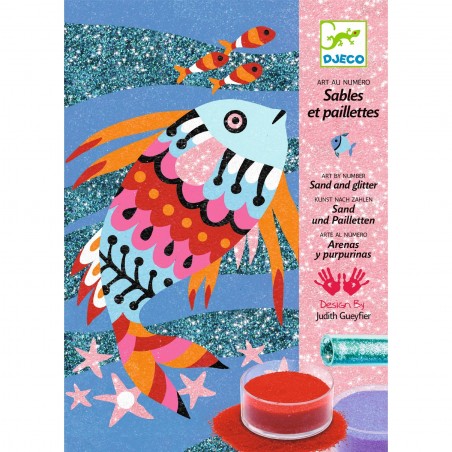 Sables colorés avec paillettes poissons - Djeco
