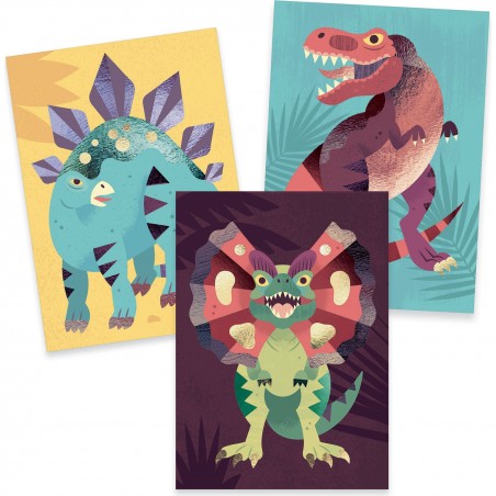 Tableaux à métalliser dinosaures - Djeco