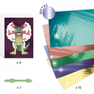 Tableaux à métalliser dinosaures - Djeco