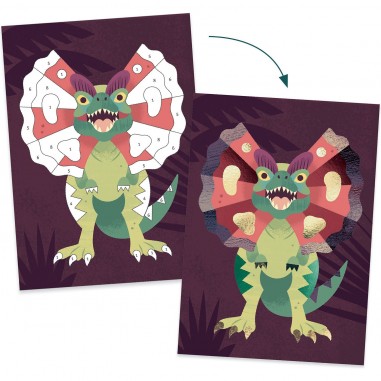 Tableaux à métalliser dinosaures - Djeco