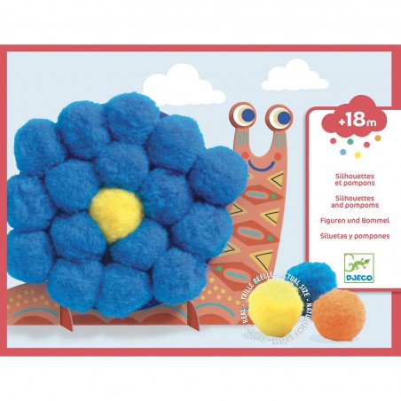 Silhouettes et pompons Animaux tout doux - Activité manuelle - Djeco