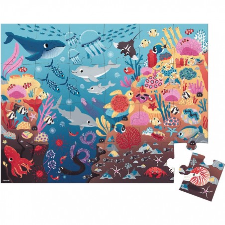 Puzzle phosphorescent - Puzzle magique l'océan pour enfant 3 ans - Janod