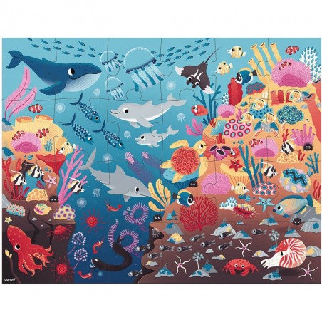 Puzzle phosphorescent - Puzzle magique l'océan pour enfant 3 ans - Janod