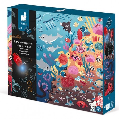 Puzzle phosphorescent - Puzzle magique l'océan pour enfant 3 ans - Janod