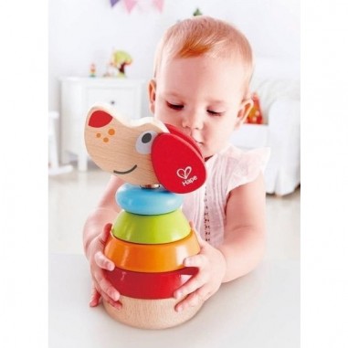 Chien à empiler en bois - Puppy Arc en ciel - Hape Toys Toys
