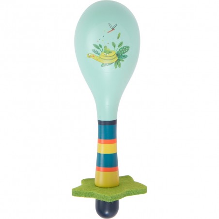 Maracas en Bois Bleue pour Enfant - Dans la Jungle Moulin Roty - Moulin Roty