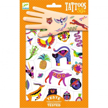 Tatouage temporaire wild beauty animaux sauvages - Djeco