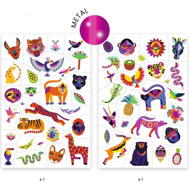 Tatouage temporaire wild beauty animaux sauvages - Djeco