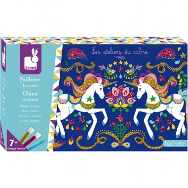 Kit Créatif - Paillettes Licornes : Sable, Paillettes, Dorure & Strass - J07883 - Janod