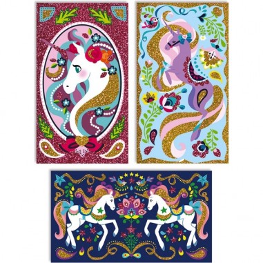 Kit Créatif - Paillettes Licornes : Sable, Paillettes, Dorure & Strass - J07883 - Janod