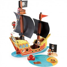 Bateau Pirates Story - carton et bois - : Ferme, Pirates & Chevaliers - J08579 - Janod 2