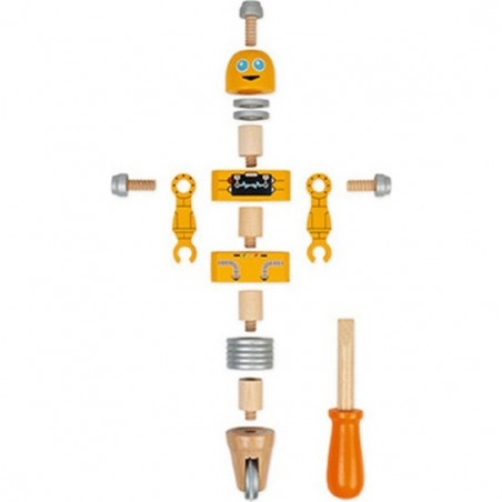 Jeu de construction pour enfants - Robots en bois rétro à monter - Janod