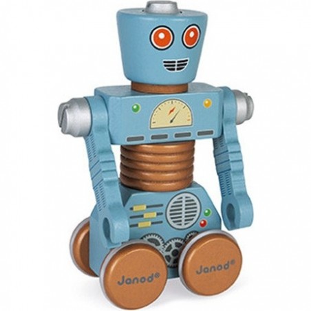 Jeu de construction pour enfants - Robots en bois rétro à monter - Janod