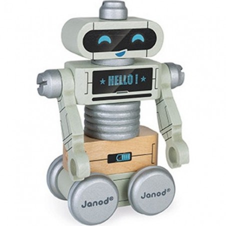 Jeu de construction pour enfants - Robots en bois rétro à monter - Janod