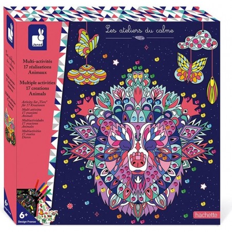Coffret multi-activités 17 réalisations animaux - Les ateliers du calme - Janod