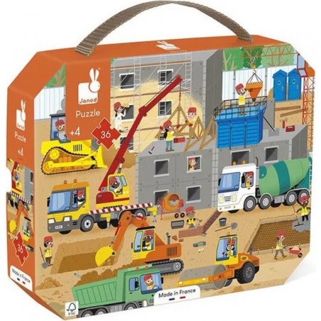 Puzzle enfant 4 ans - Puzzle engins, jouet enfant 4 ans - Janod