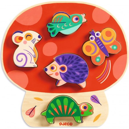 Puzzle encastrement 5 pièces en bois : Anianco - Djeco