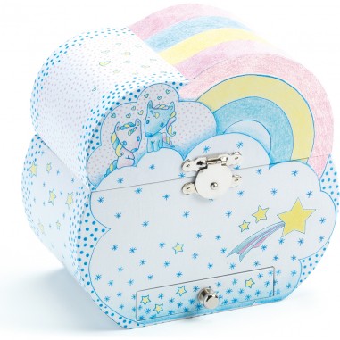 Boîte à musique et à bijoux : rêves de licornes - djeco - Djeco