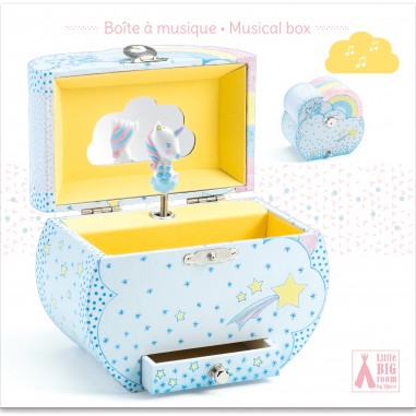 Boîte à musique et à bijoux : rêves de licornes - djeco - Djeco