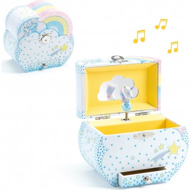 Boîte à musique et à bijoux : rêves de licornes - djeco - Djeco
