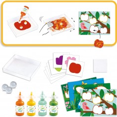 Peindre avec des billes défilé multicolore - loisirs créatifs 3 ans - Djeco 2