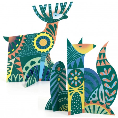 Sculptures à gratter Animaux folk - Loisirs créatifs - Djeco