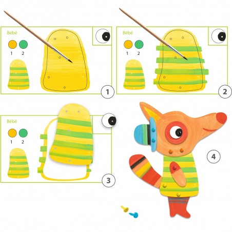 Coffret de peinture : la famille renard - Djeco