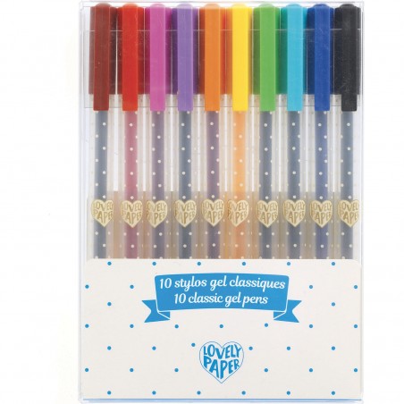 10 stylos gel classiques - Lovely paper by - Djeco