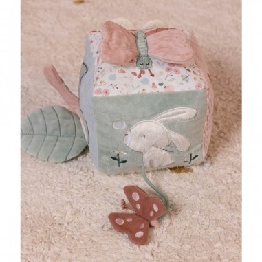 Cube D’activité Little Dutch Fairy Garden – Jouet D’éveil Doux, Textures Variées, Miroir (rose, 14 Cm)