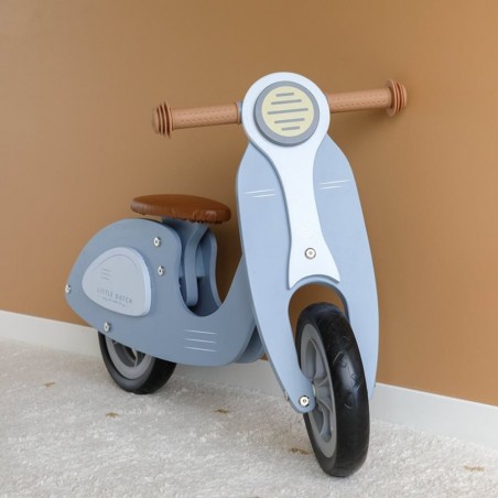 Draisienne Scooter en bois pour enfant Bleu - Little Dutch