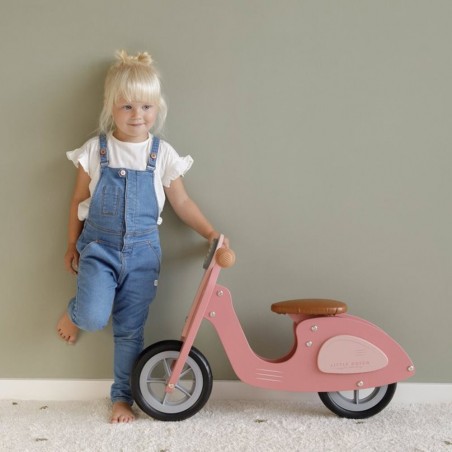 Draisienne en bois - Scooter Vespa pour enfant Rose - Little Dutch