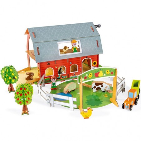Ferme des Animaux Story - carton et bois - Ferme en bois - Janod
