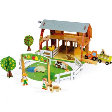 Ferme des Animaux Story - carton et bois - Ferme en bois - Janod