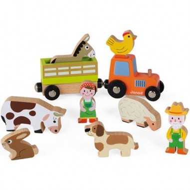 Ferme des Animaux Story - carton et bois - Ferme en bois - Janod