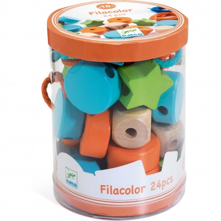 Filacolor Grosse Perles à Enfiler 24 Pièces |  - Djeco