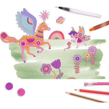 Mallette peinture et crayons pour enfant - Sparkling color box - Djeco