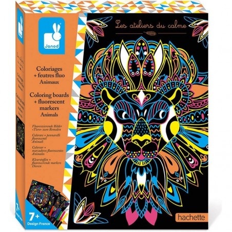 Activités manuelles pour enfant - Kit de cartes animaux à colorier - Janod