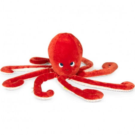 Peluche Géante Pieuvre rouge 80 cm - Les Aventures de Paulie - Moulin Roty