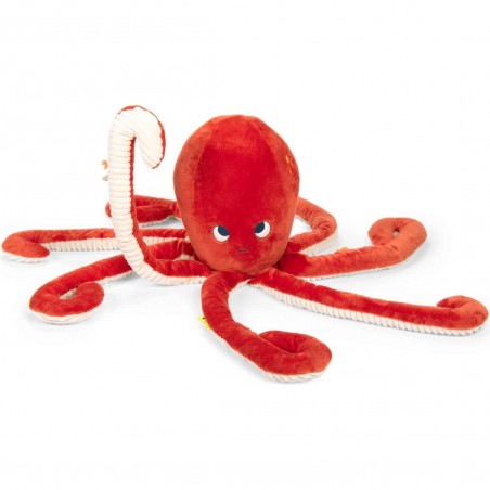 Peluche Géante Pieuvre rouge 80 cm - Les Aventures de Paulie - Moulin Roty